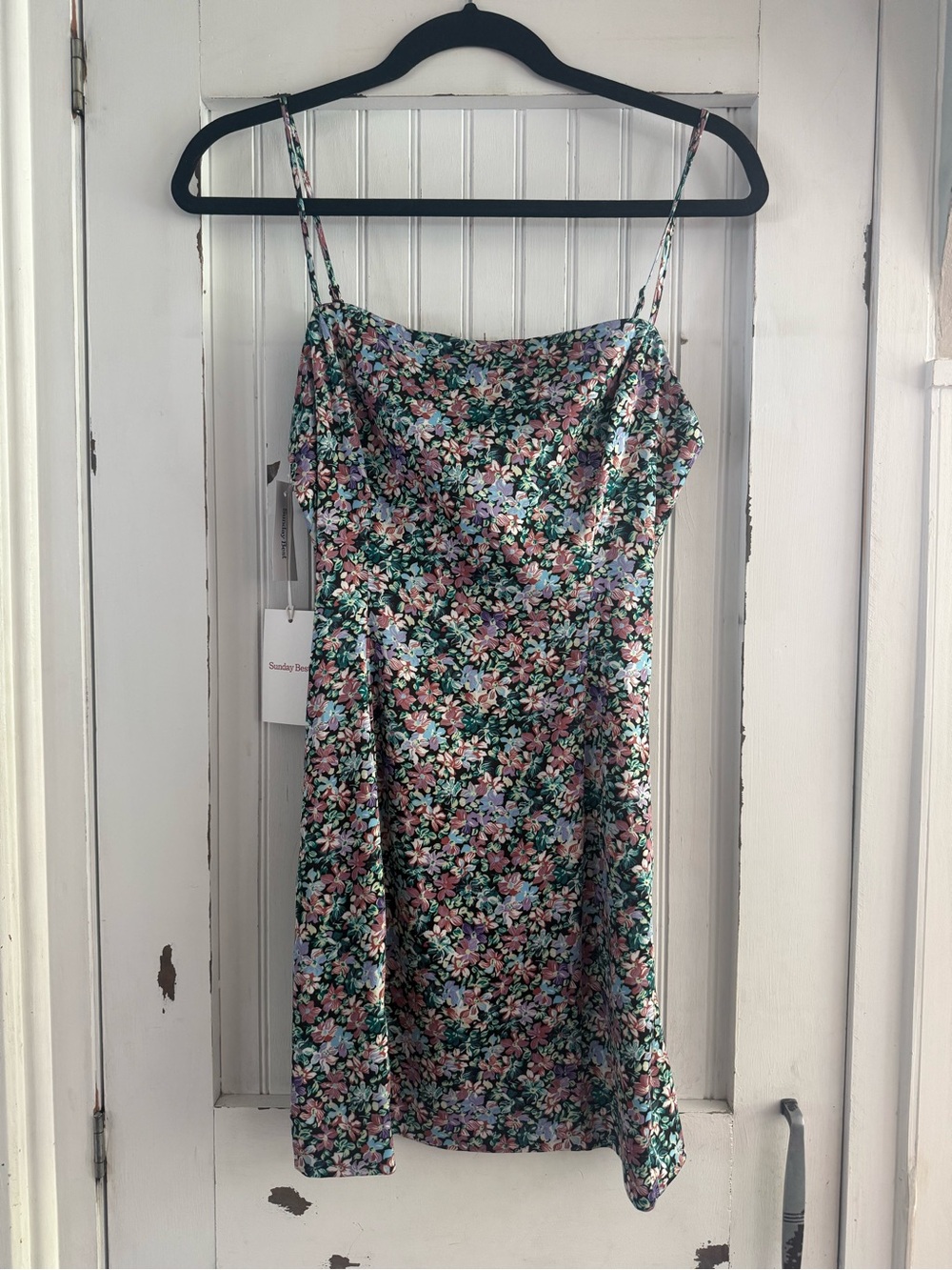 Aritzia Sunday Best Floral Shimmer Slip Mini Dress Size 4 - Picture 1 of 9